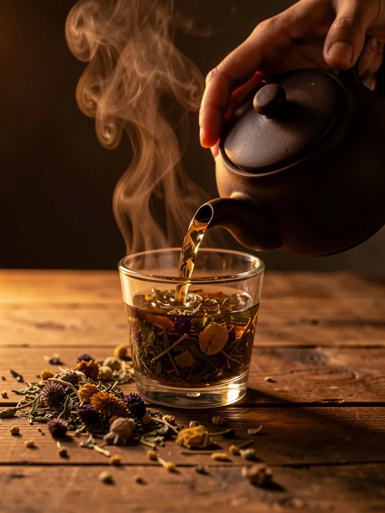 Préparation d'une infusion de plantes traditionnelles