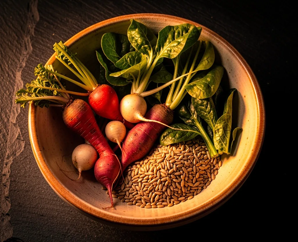 Aliments entiers sur surface sombre